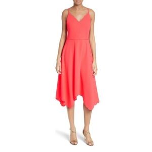 Ted Baker Simbah Laser-Cut Asymmetrical Coral Dress Sz-0-2 (Ted size-1)